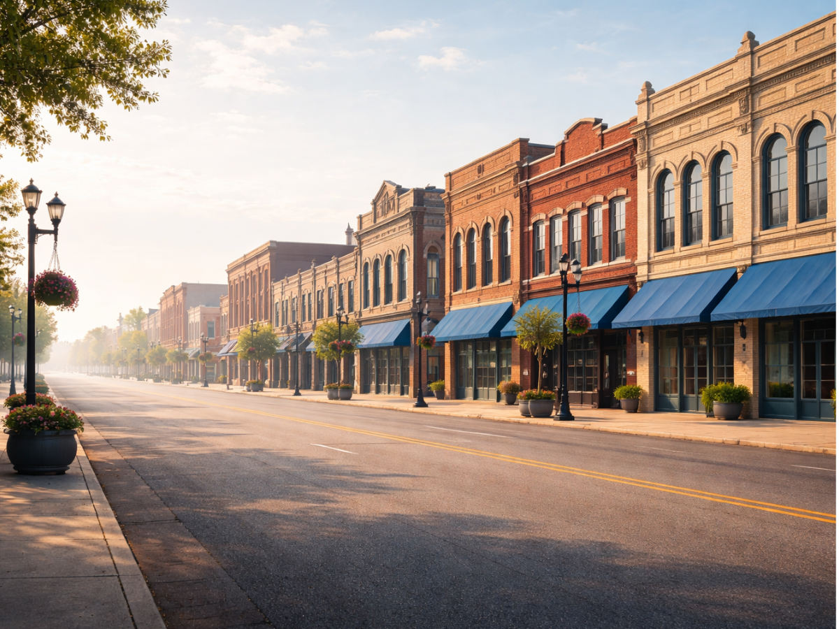 Historic Oklahoma streetscape backdrop